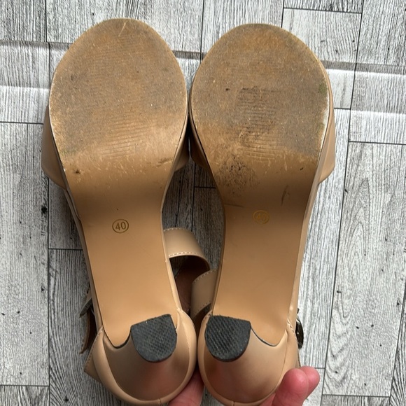 Bow Knot High-Heeled Platform Sandals Buckle Thick Heel Sole women’s 10 (40) - Picture 11 of 14